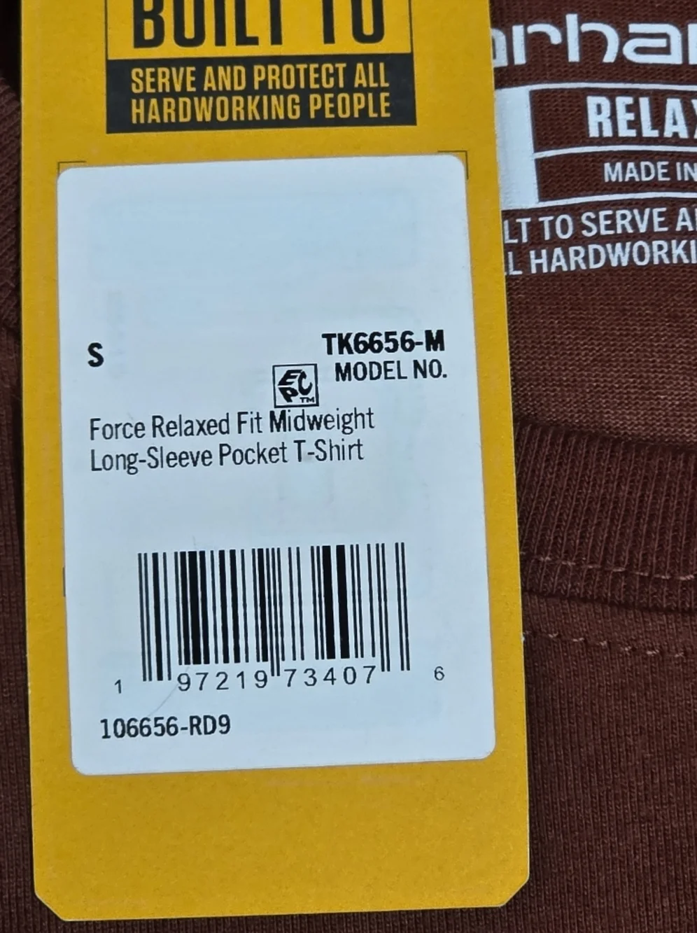 Carhartt Bundle Of 2 Men Small  Long Sleeve Pocket Tees Henley And Crewneck